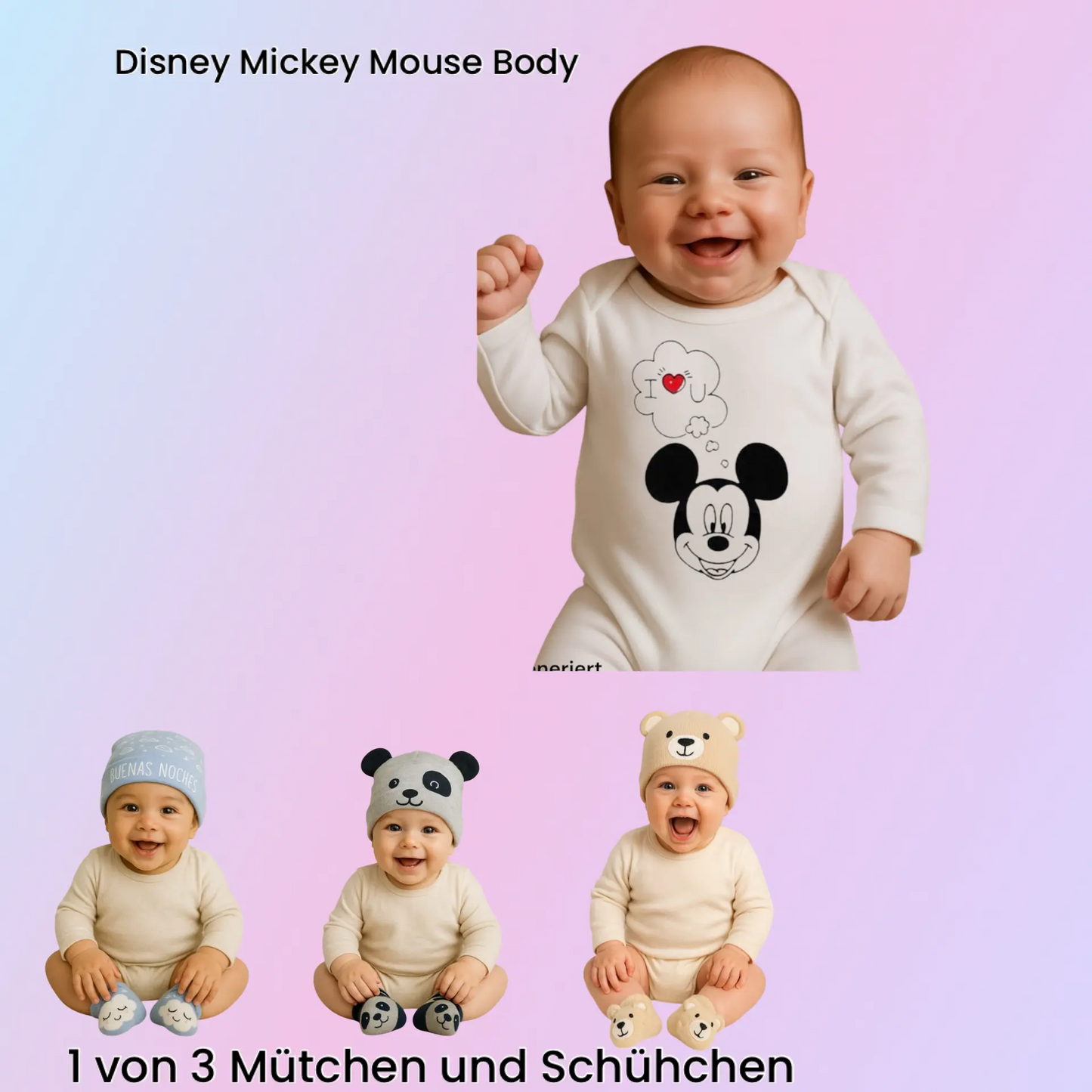 egal ob in,blau,grau oder beuge Desgin, das süße Mützchen und Söckchen Set ist ein absolutes Must Have.