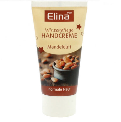 Handcreme Elina Winterpflege Mandel 50 ml: Pflegende Handcreme mit Mandelöl, speziell entwickelt für intensive Feuchtigkeit und Schutz der Haut in der kalten Winterzeit.