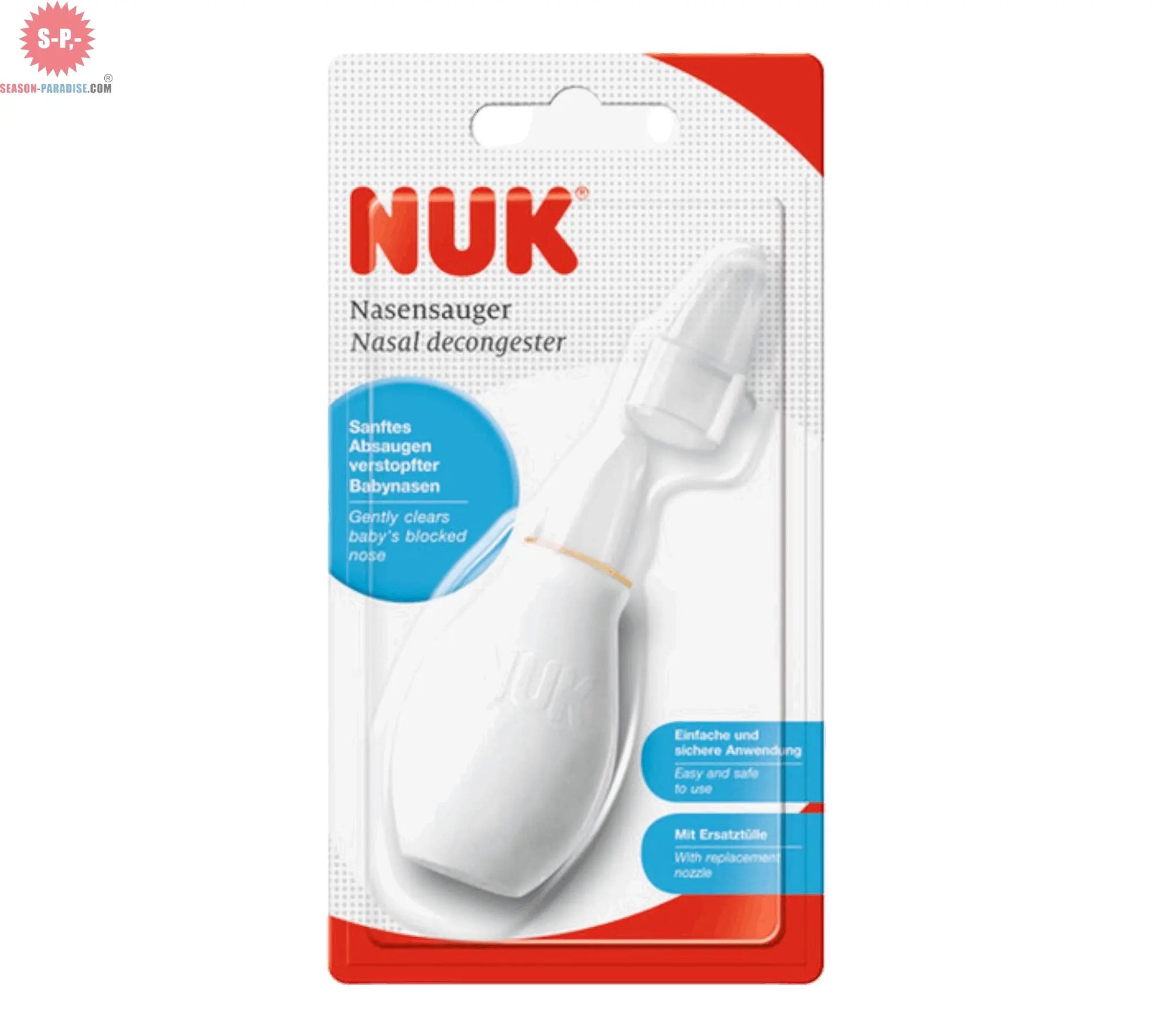 NUK Nasensauger: Ein Nasensauger für Babys, der sanft und effektiv dabei hilft, Schleim zu entfernen.