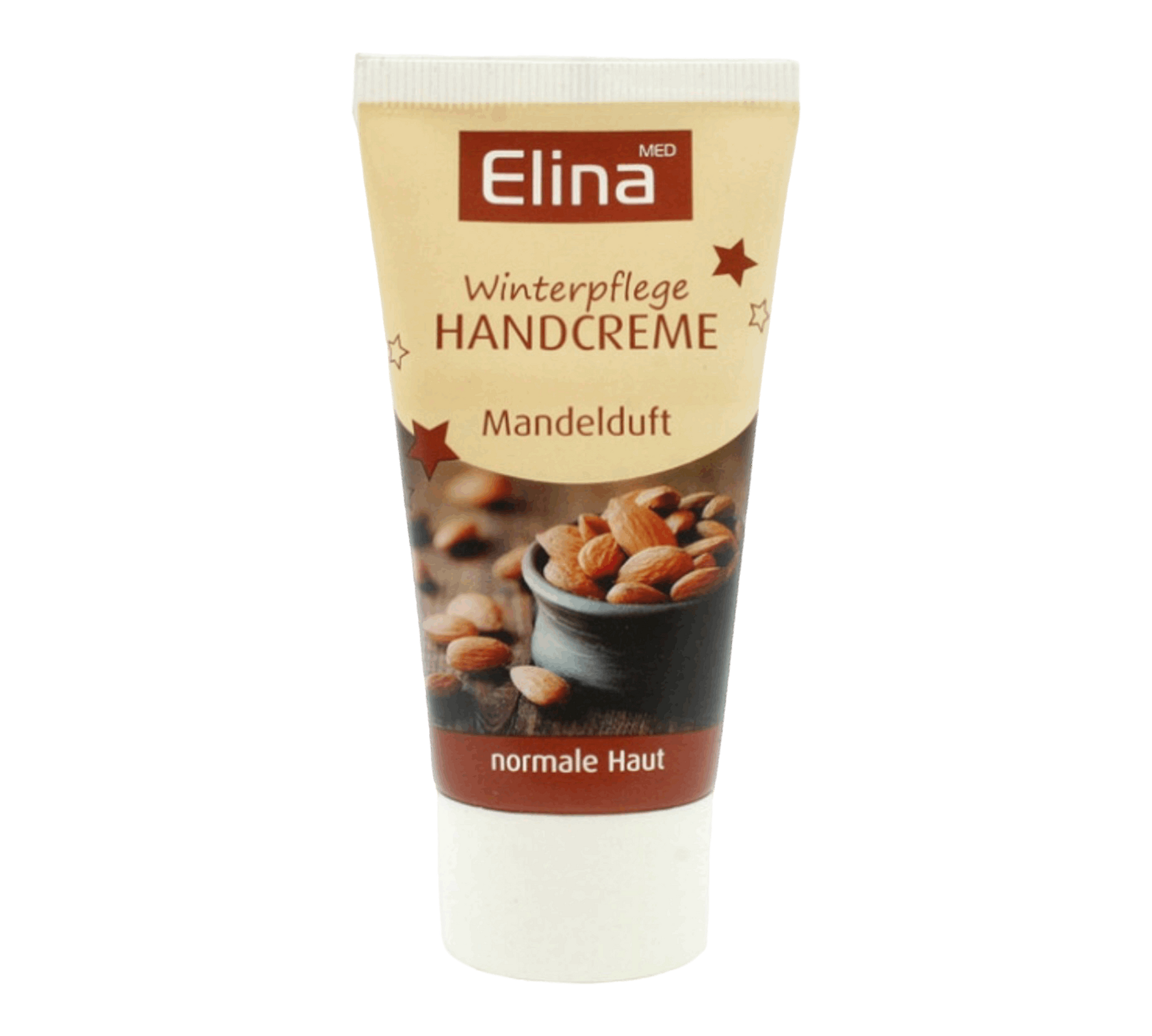 Handcreme Elina Winterpflege Mandel 50 ml: Pflegende Handcreme mit Mandelöl, speziell entwickelt für intensive Feuchtigkeit und Schutz der Haut in der kalten Winterzeit.